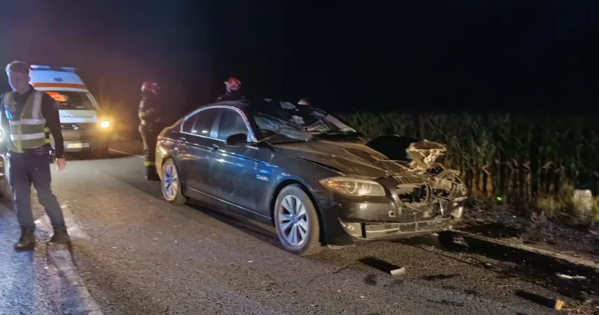 Accident pe DN14 lângă Șeica Mare: șofer a lovit o căruță. Doi bărbați, la spital