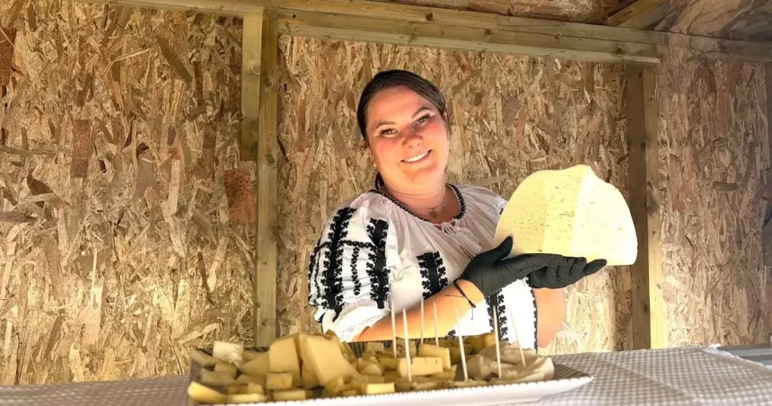 Brânză cu dor de la Poalele Făgărașilor, produsă de o familie într-o fermă din Nou Român