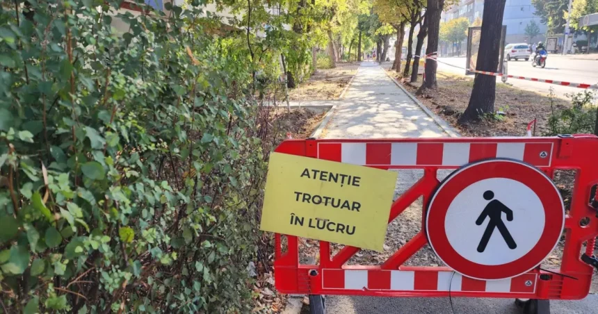 Trotuar nou pe Vasile Milea: „Gardul viu ne proteja de poluare”