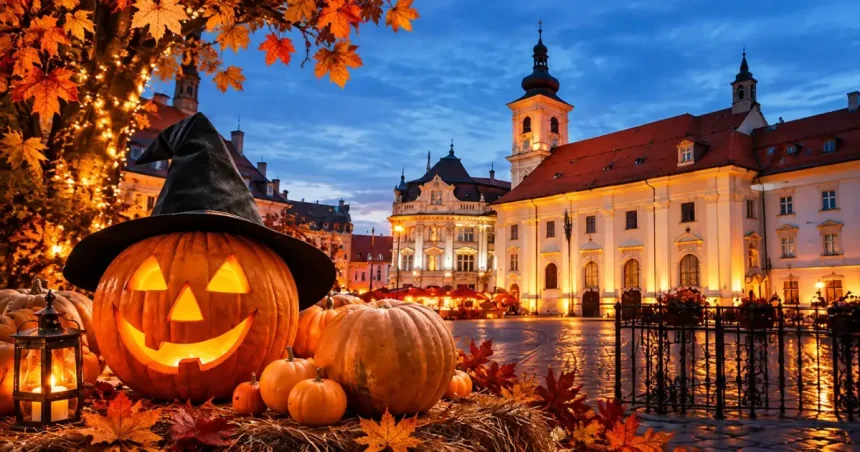 Caravana Dovlecilor de Halloween: sculptat și pictat în Piața Mică