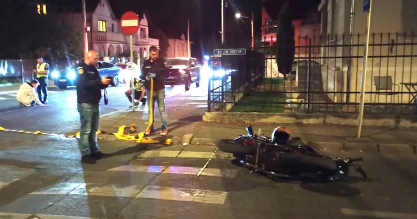 Motociclist rănit pe strada Argeșului din Sibiu din cauza nepăsării la asigurare