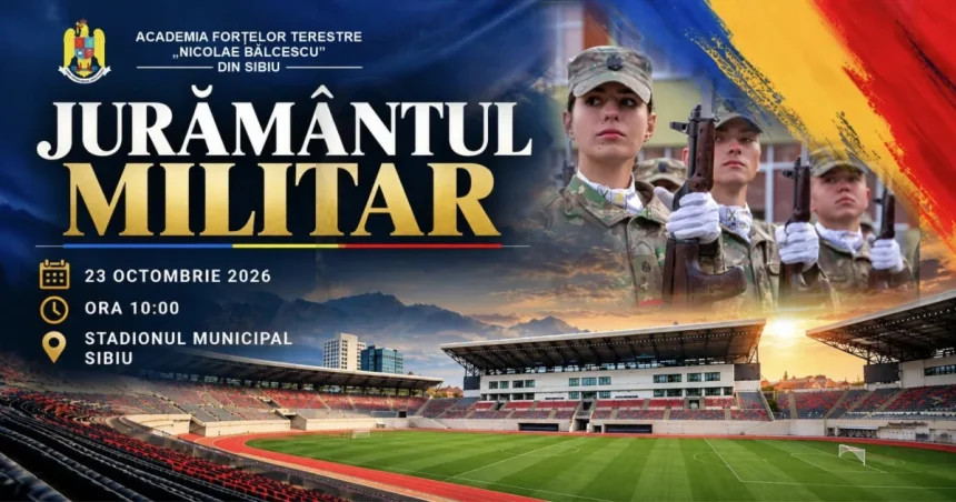 Peste 400 de studenți AFT depun jurământul militar vineri, pe Stadionul Municipal