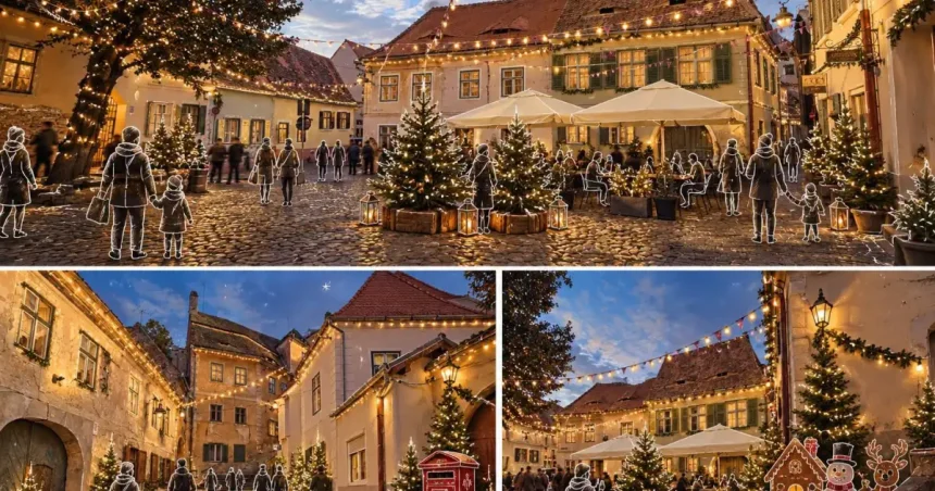 Piața Aurarilor, pregătită de Crăciun: loc de serbări și Secret Santa