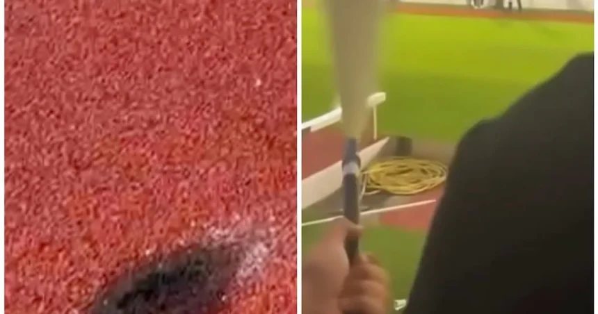 Pista de atletism de pe Stadionul Municipal, distrusă de suporteri după meciul cu Steaua