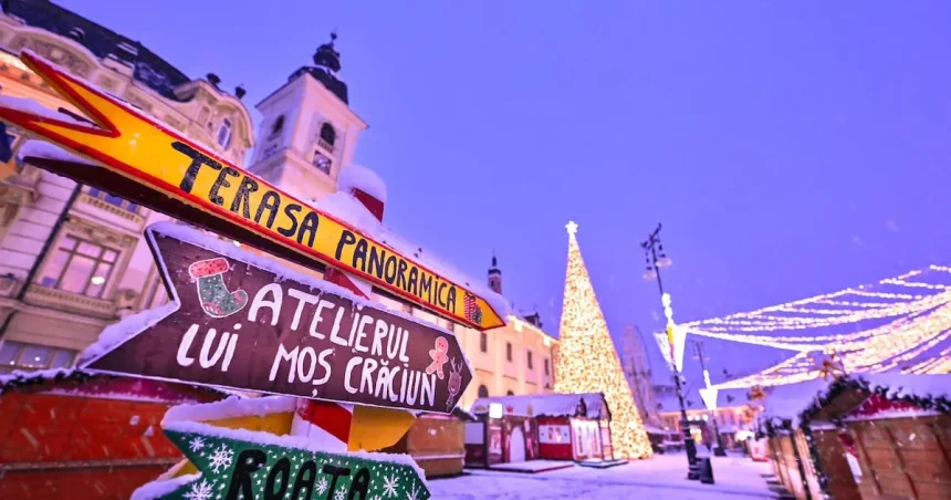 Târgul de Crăciun din Sibiu: atmosferă magică și cel mai ieftin vin fiert din Europa